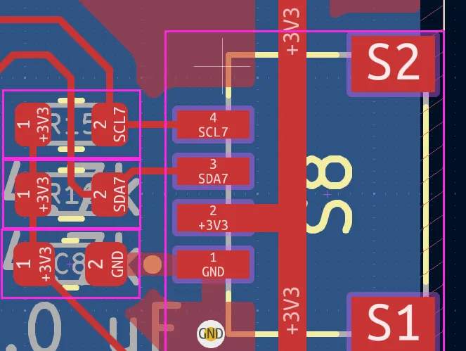 Initial PCB STEMMA/QWIIC Ports