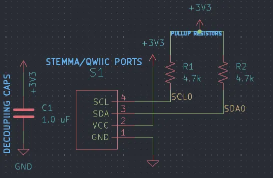 Initial Schematic STEMMA/QWIIC Ports